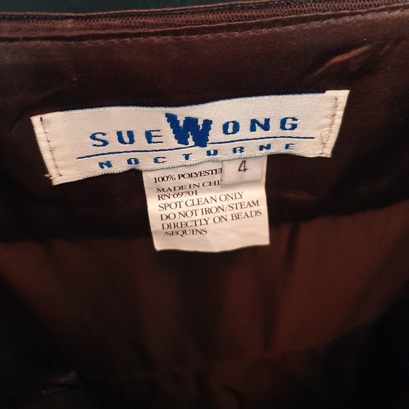 Sue Wong Chocolate Brown evening dress with lace, sequins and beads Size 4 - Picture 5 of 6